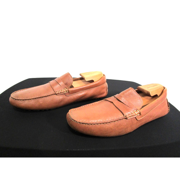 Nordstrom Brown Leather Penny Loafer Driving Moccasin Shoes Men Sz 11 M - Picture 1 of 11